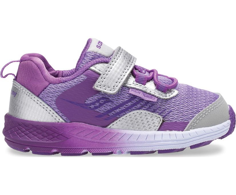 Tenis Saucony Viento Shield A/C Jr. Niños Plateados Morados | México 787UZGT